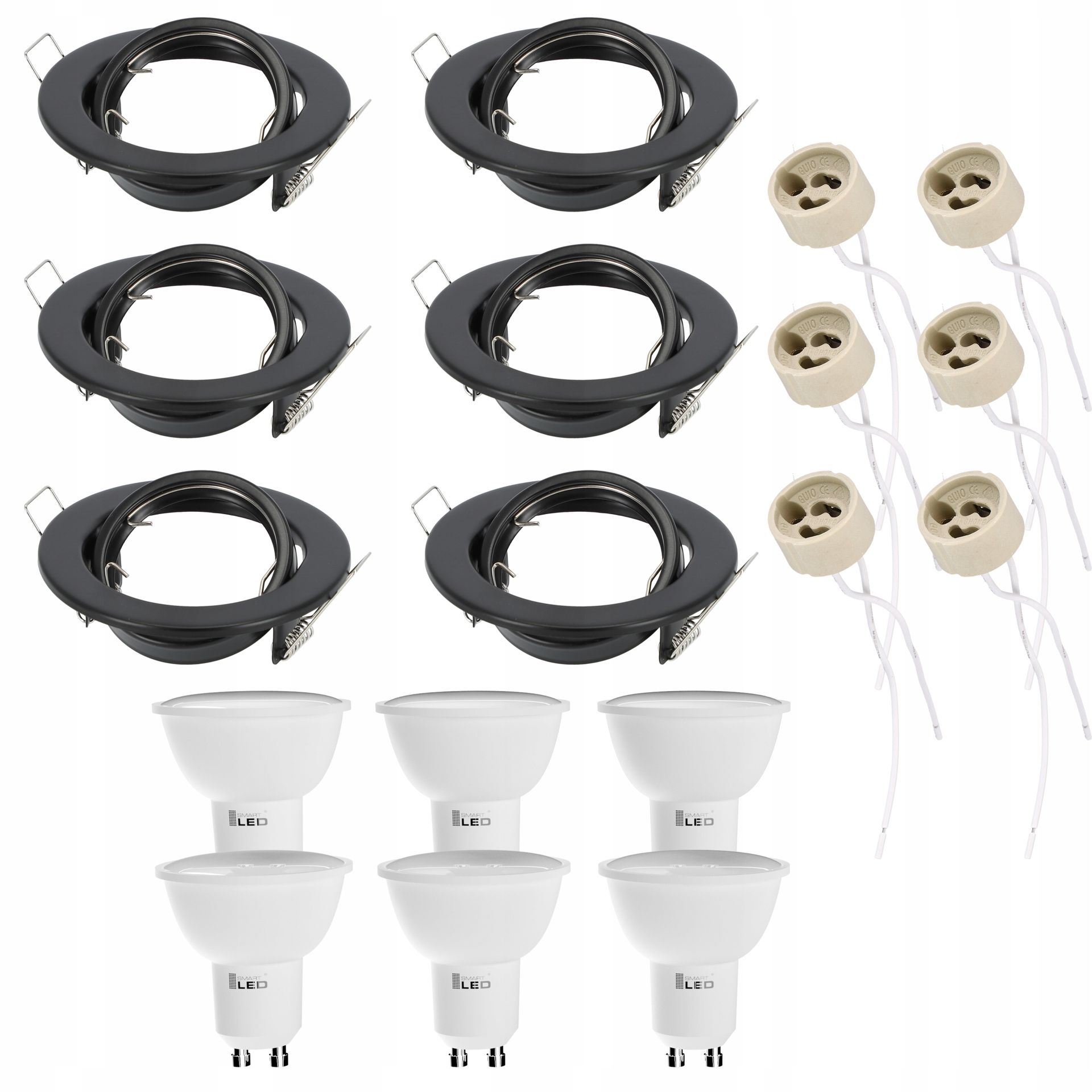 Zestaw 6x Oprawa sufitowa halogenowa 6x GU10 5W