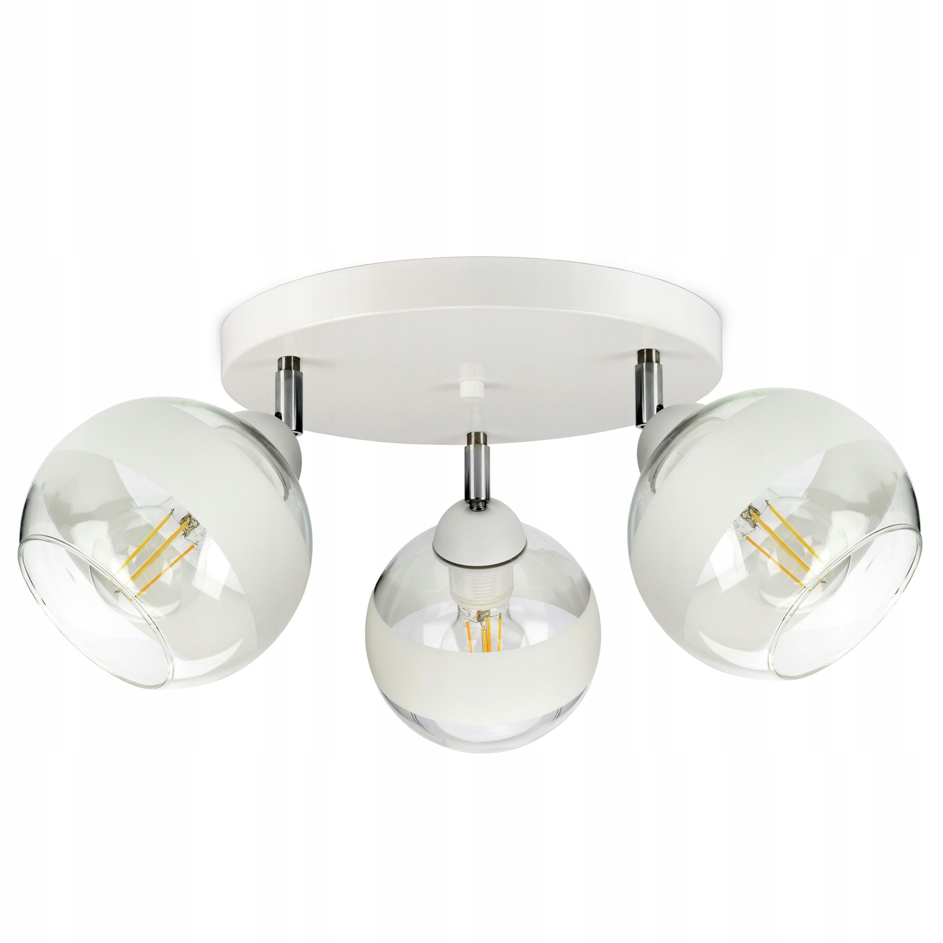 Lampa Wisząca Sufitowa Żyrandol Biała Szklane Kule White Belt EG3 Led E27