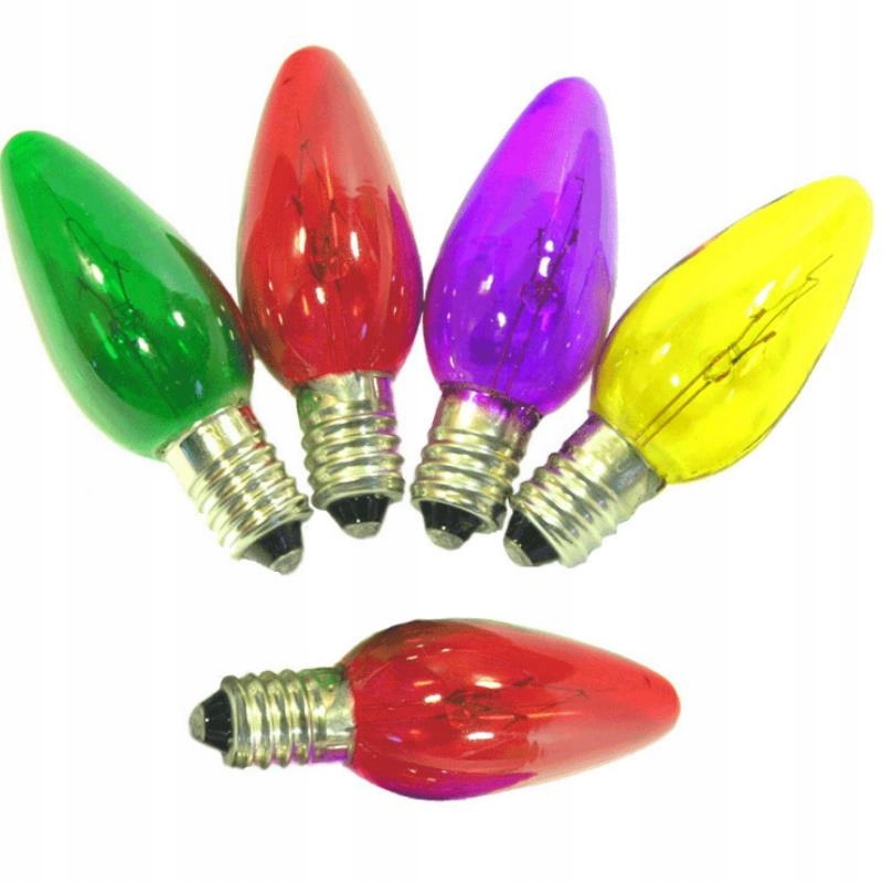 Żarówki E10 3W 15V kolor mix