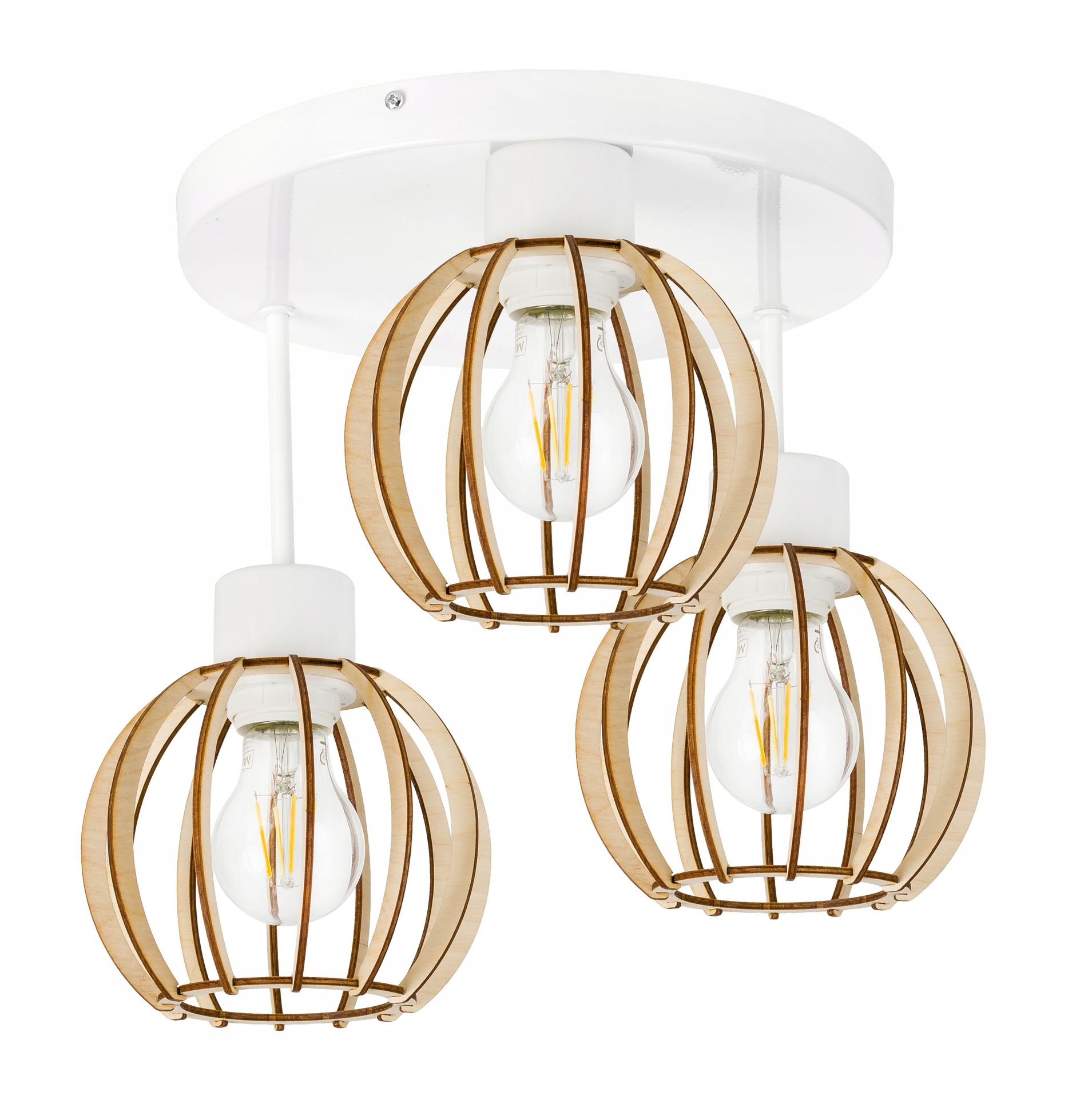 Lampa plafon Sufitowa Żyrandol stały loft Drewno