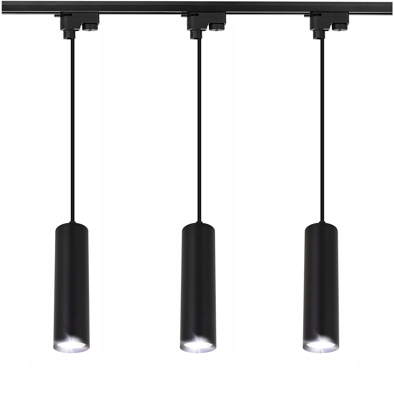 Szynoprzewód lampa sufitowa wisząca Szyna 1m 3x GU10 Tuba Czarna do kuchni