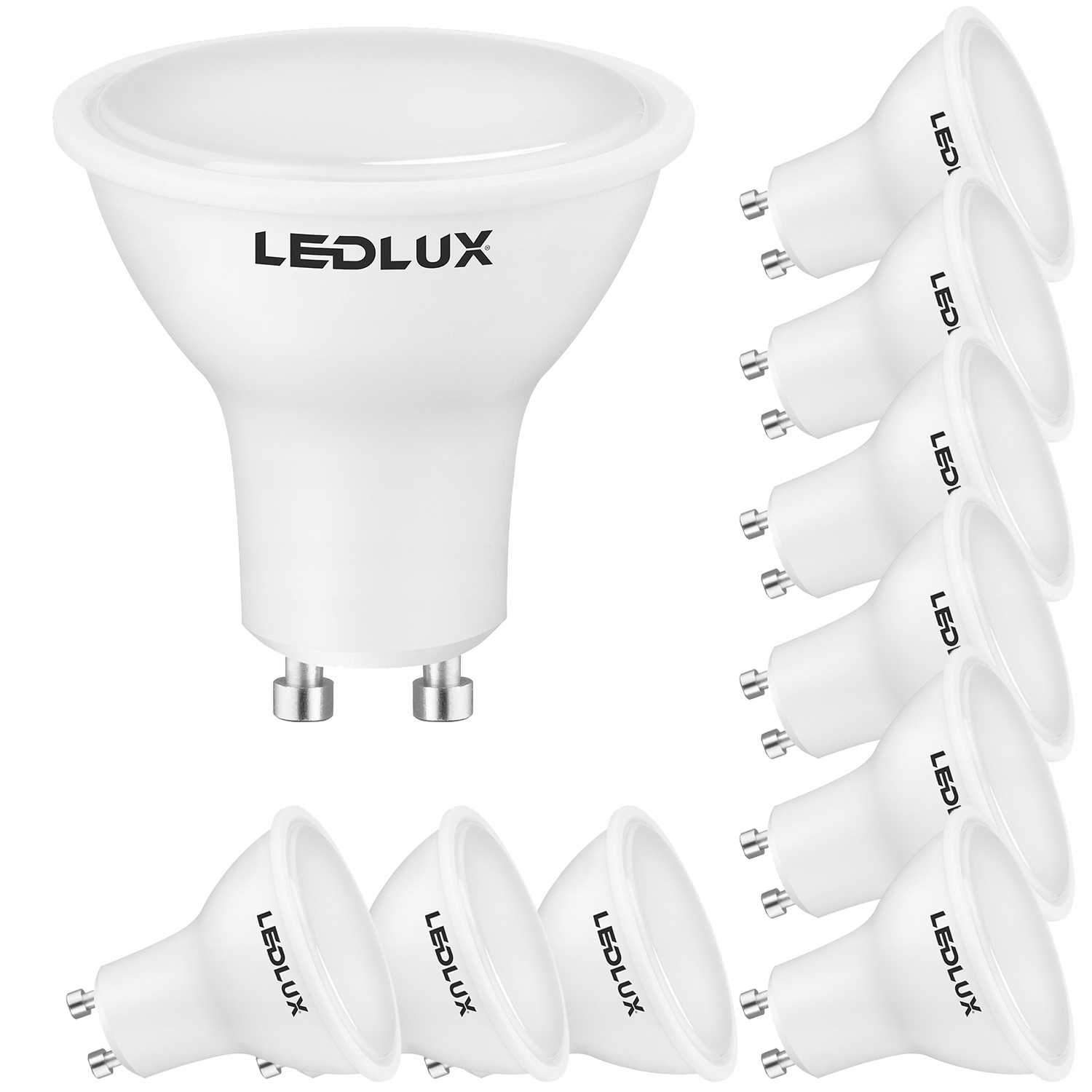 10x Żarówka Led GU10 10W 85W Niemrugająca 4000K