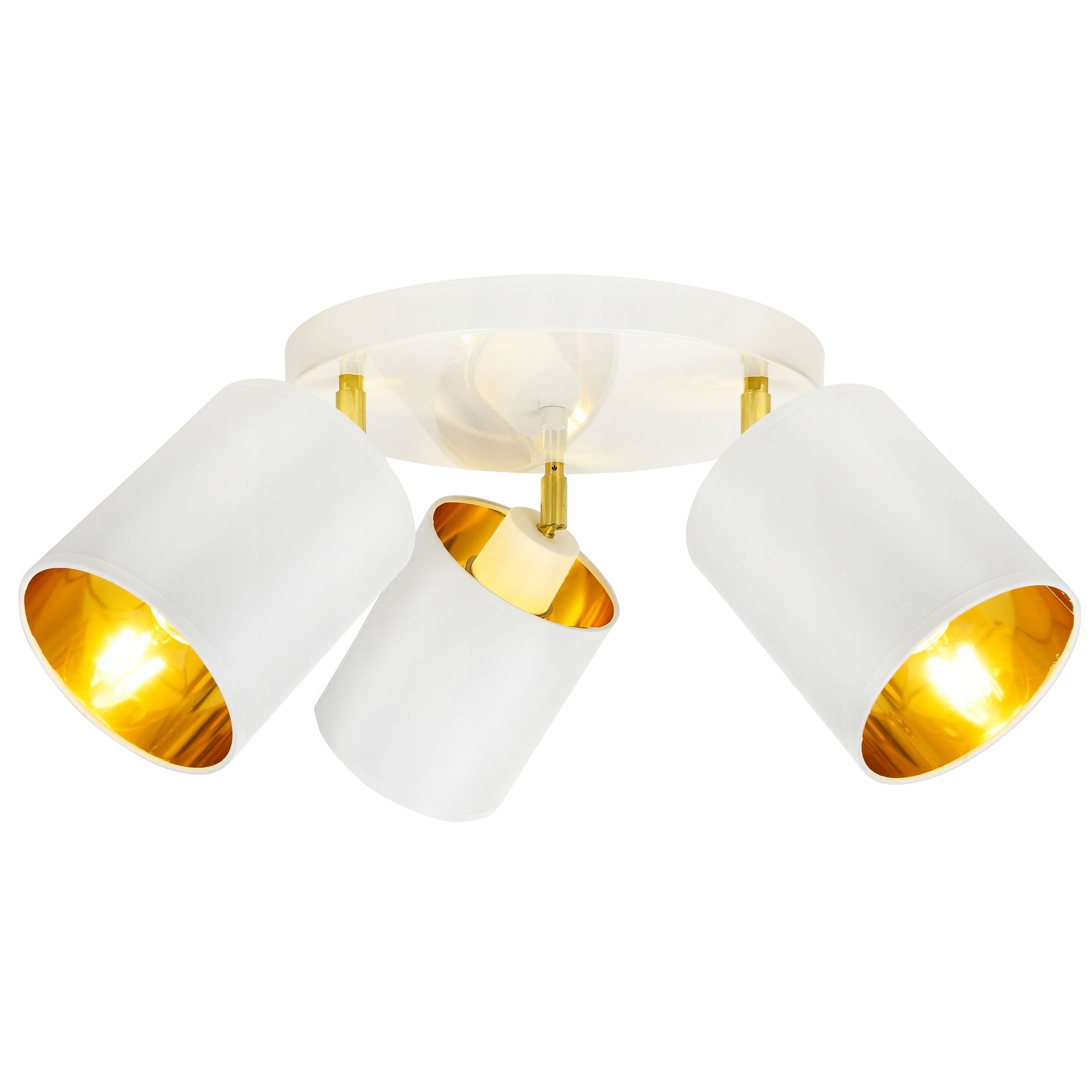 Lampa Wisząca Sufitowa Żyrandol Plafon Biały Złoty