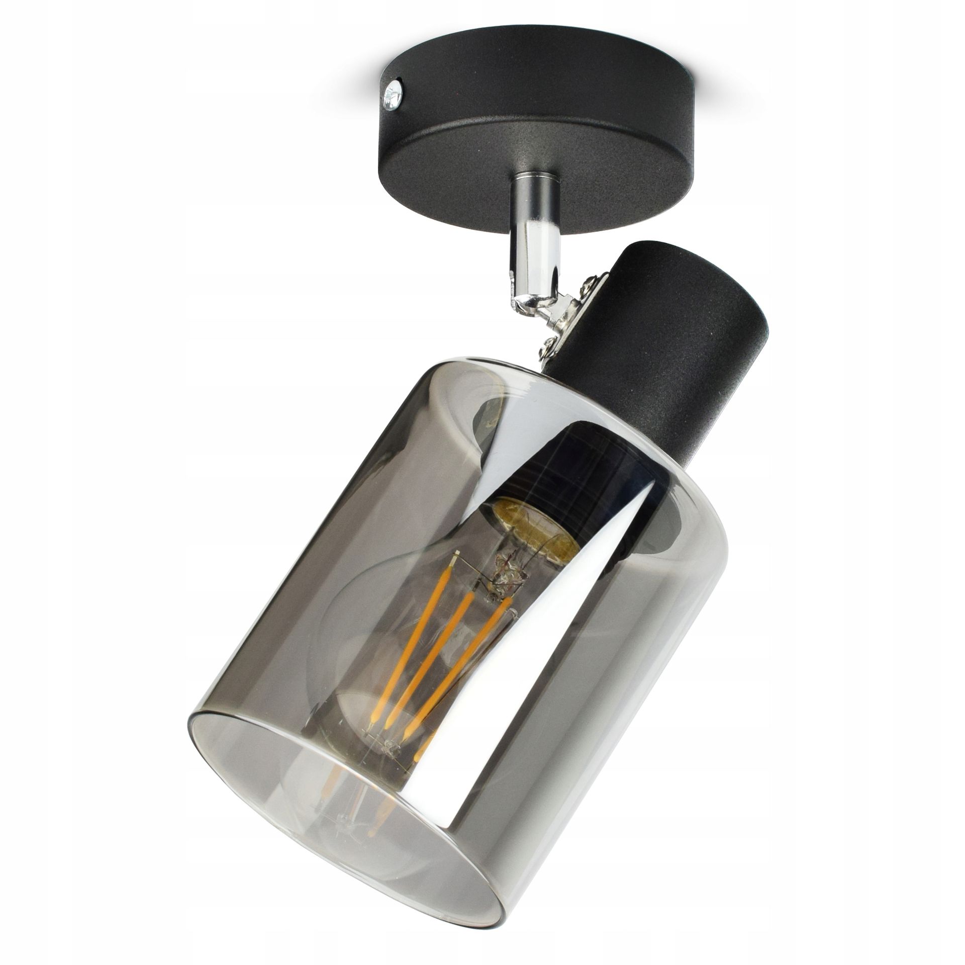 Lampa Wisząca Sufitowa Reflektor Czarna Szklana Glass Tube 535-EG1 Led E27