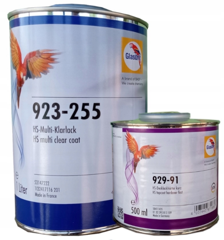 Lakier Bezbarwny Glasurit 923-255 1L 929-93 0,5L