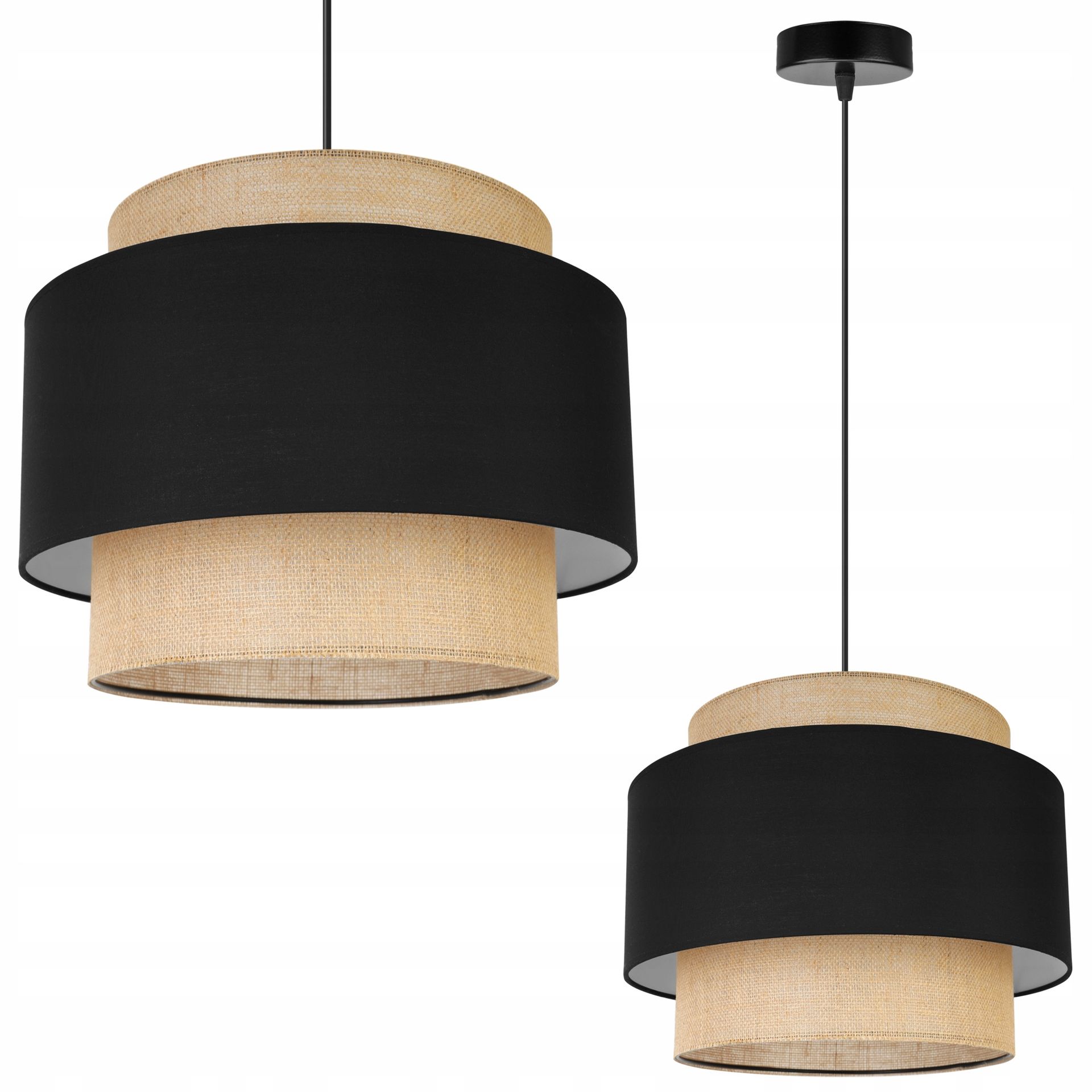 Lampa Wisząca Żyrandol Sufitowa Pojedyncza Abażur Boho Juta Nowoczesny