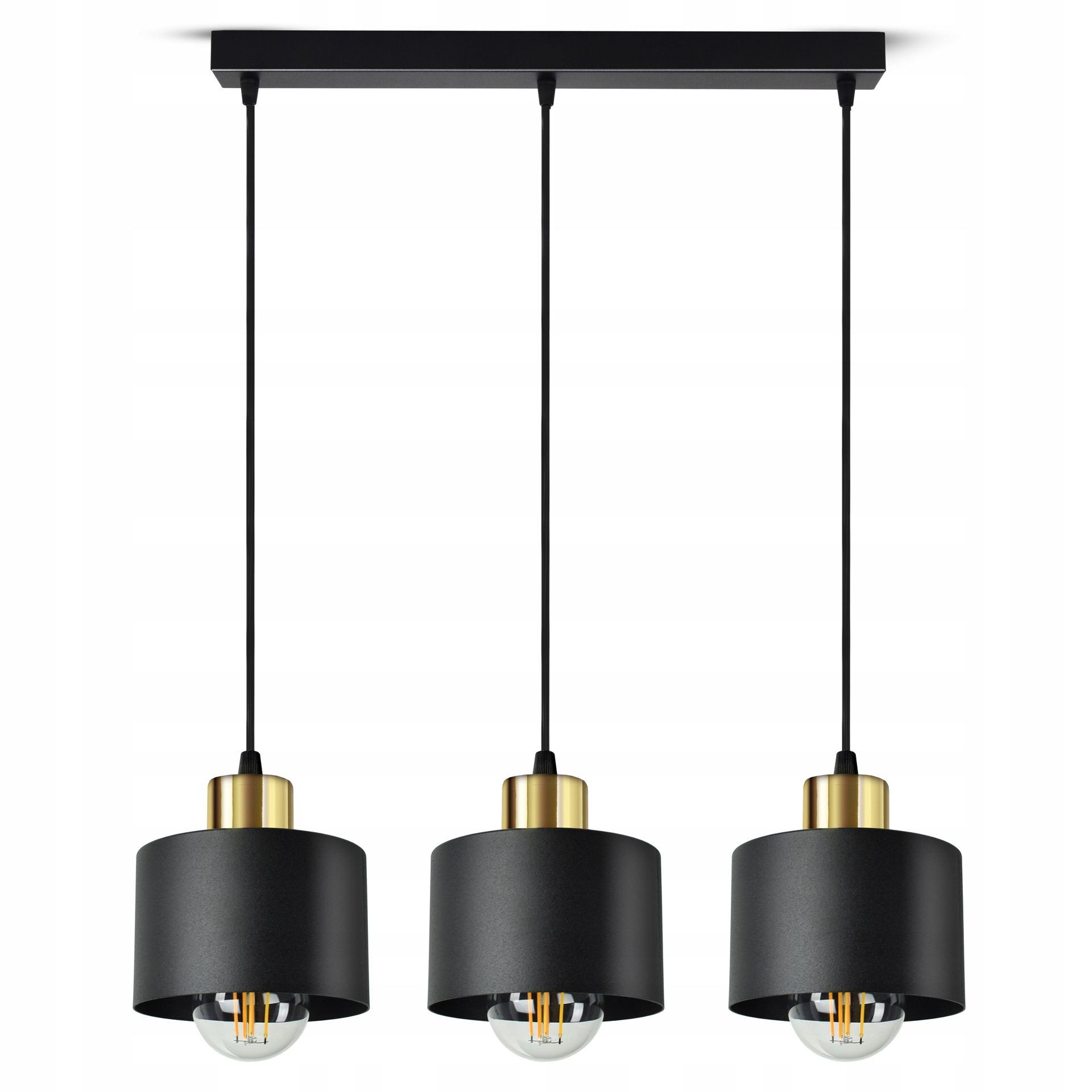 Lampa Sufitowa Żyrandol Plafon Classic Spot BZ3 Led E27 Black Gold