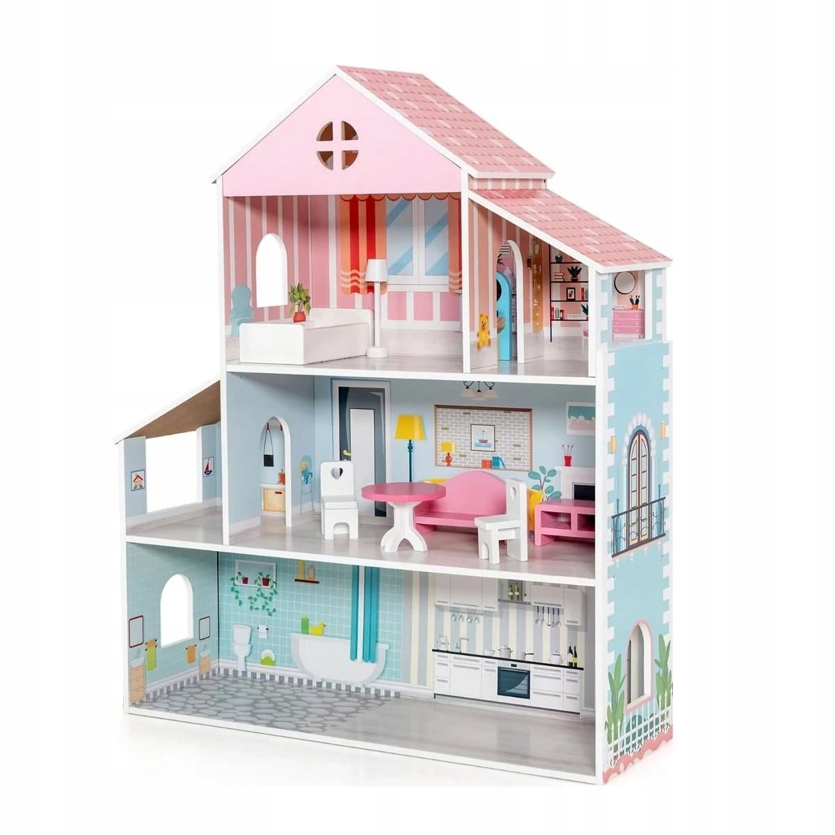 Drewniany domek dla lalek 71 x 23,5 x 87 cm