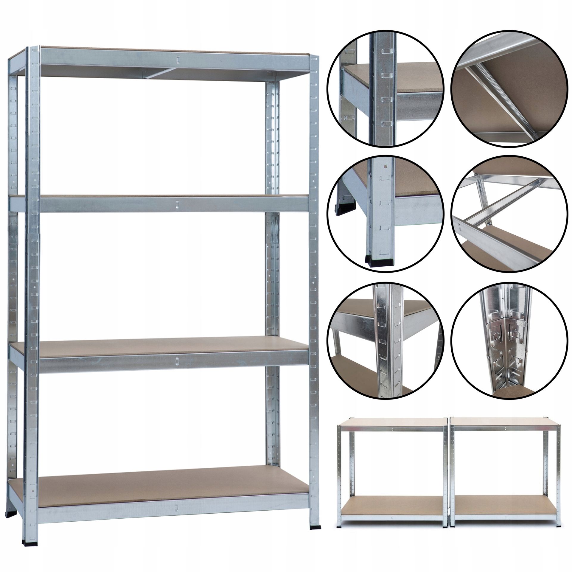 Regał Magazynowy Garażowy Piwnicy Mocny Metalowy 180x90x40cm Szafka 4 Półki