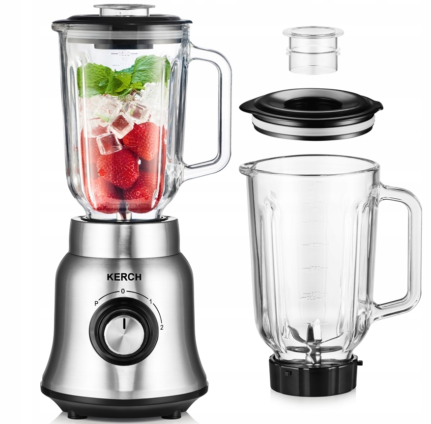 Blender Kielichowy Szklany Do Koktajli Kerch Roto 1500W Kruszy Lód