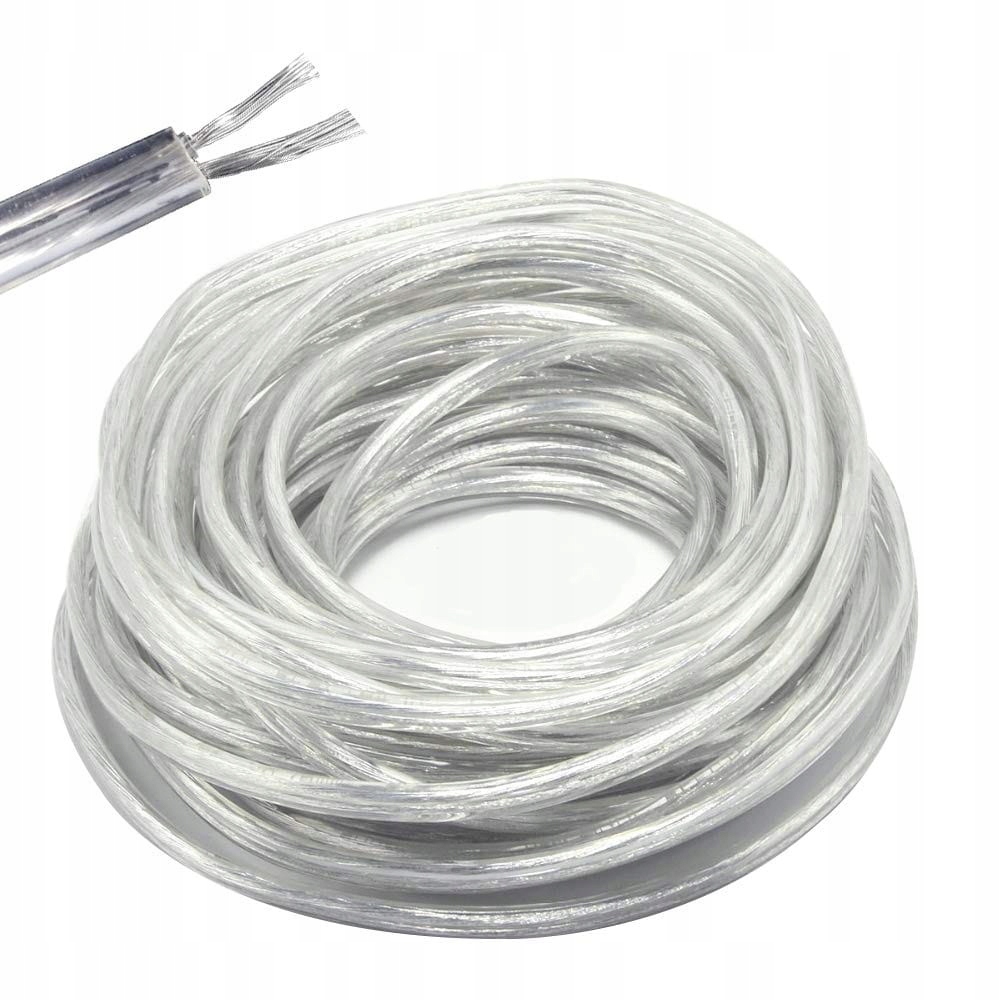 Przewód kabel Pcv transparent przezroczysty 2x0,75