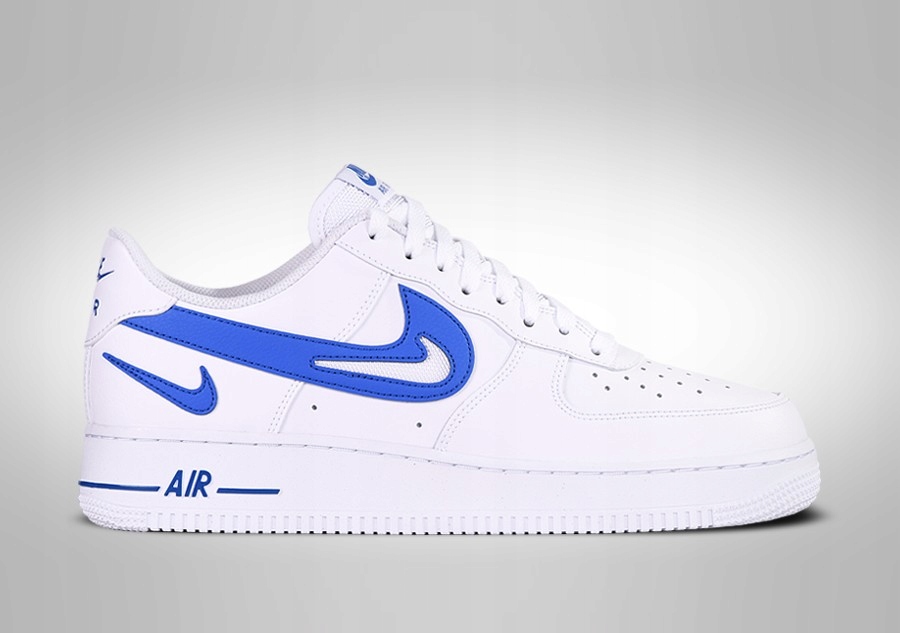 Nike Air Force 1 Low '07 Fm Cut Out Swoosh White Blue Eur 44 Us 10