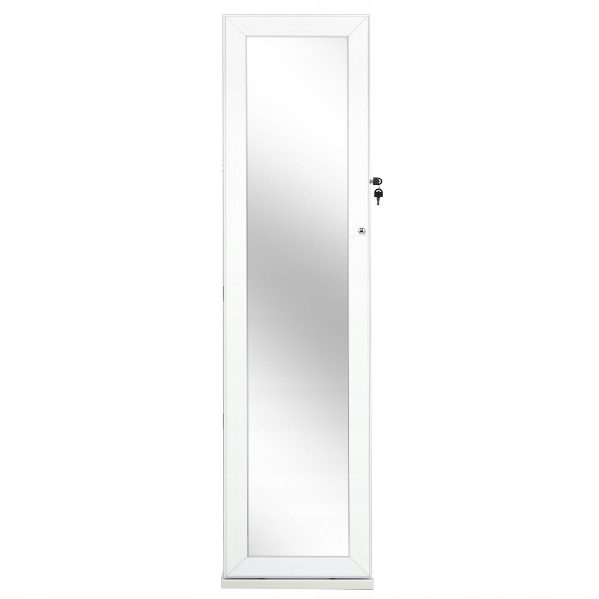 Szafka stojąca Costway z lustrem na biżuterię Costway 38x38x157,5 cm biała