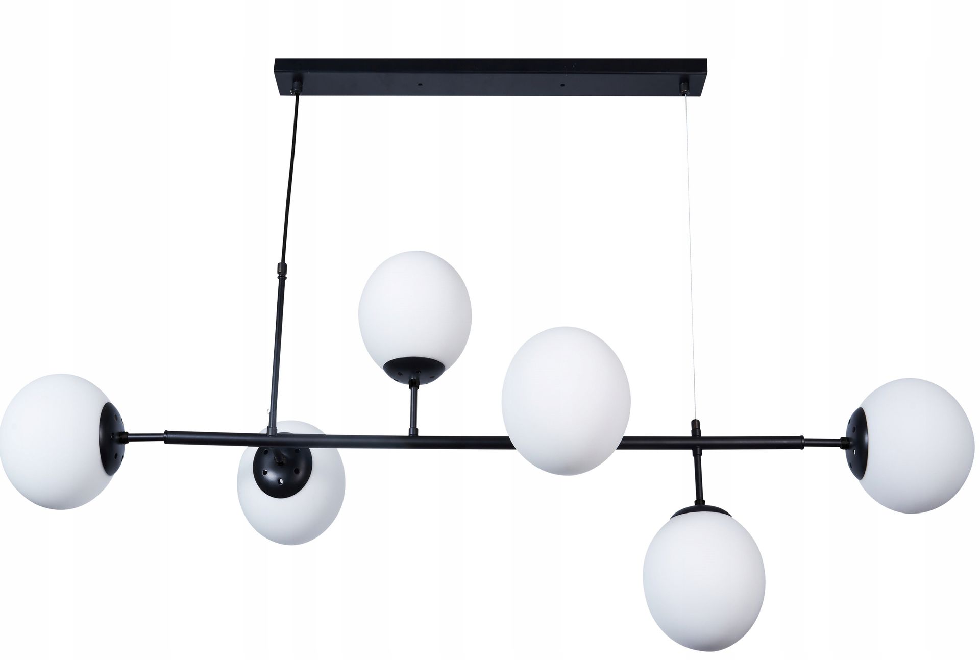 Lampa Wisząca Sufitowa Żyrandol Czarna Kule Led