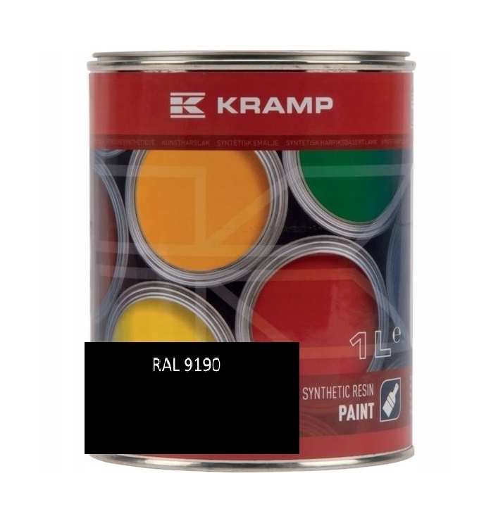 Lakier Do Maszyn Czarny Matowy RAL9190 Do Metalu Stali 1L Kramp 919008KR