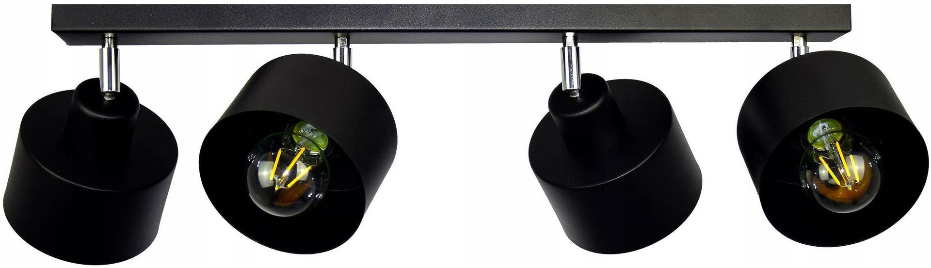 Lampa Sufitowa Wisząca Czarna Tuba Listwa Plafon Żyrandol Edison Loft Led