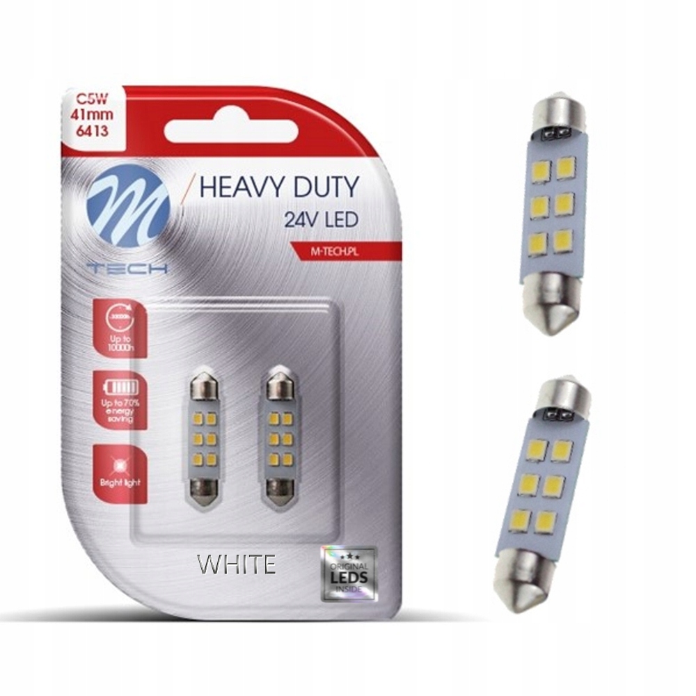 Żarówki M-Tech Led C5W C10W SV8.5 z diodami Osram 24V 41mm