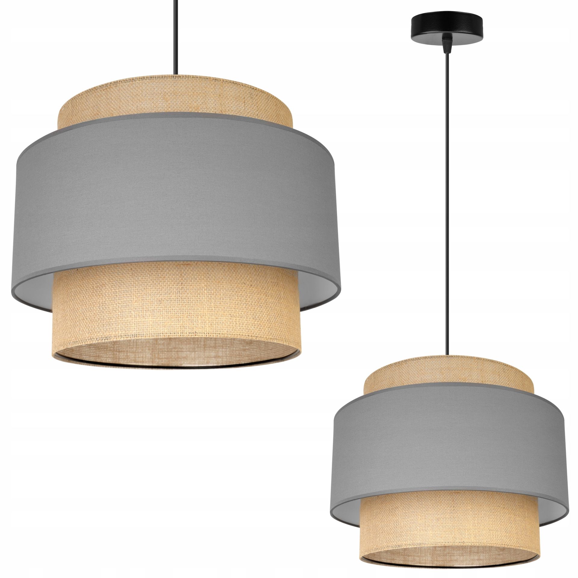 Lampa Wisząca Żyrandol Sufitowa Abażur Boho Juta Do Pokoju Salonu Sypialni