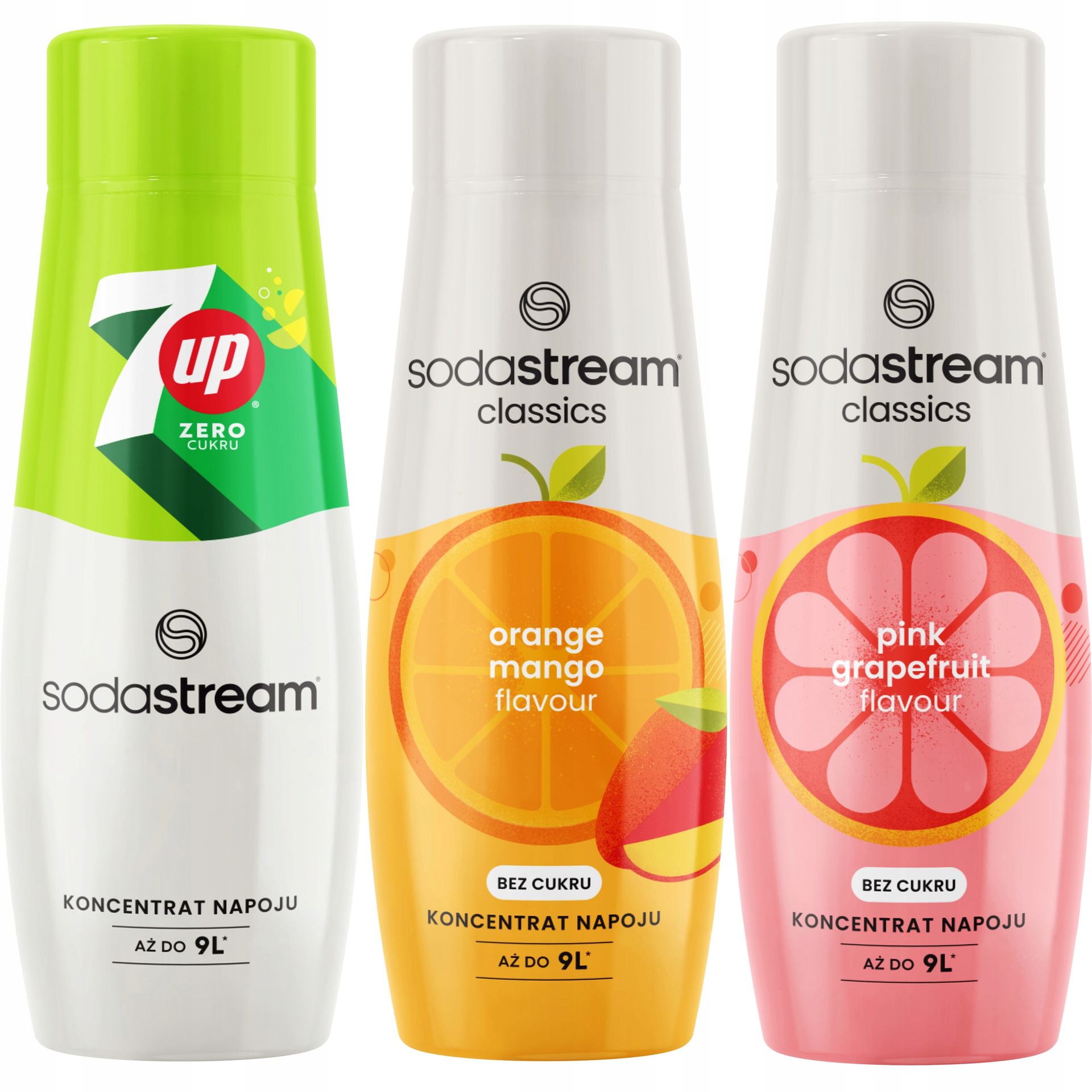 3x Syrop Owocowy SodaStream Koncentrat do Wody z Saturatora 7UP Mango