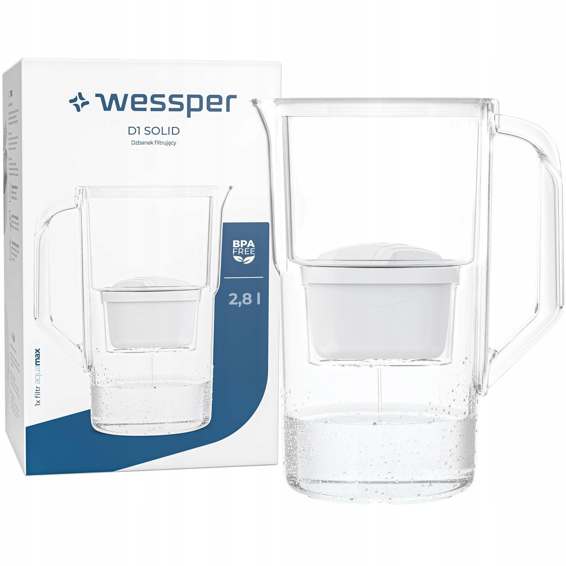 Dzbanek filtrujący Wessper D1 Solid 2,8l Filtr wody Wessper aquamax 1szt.