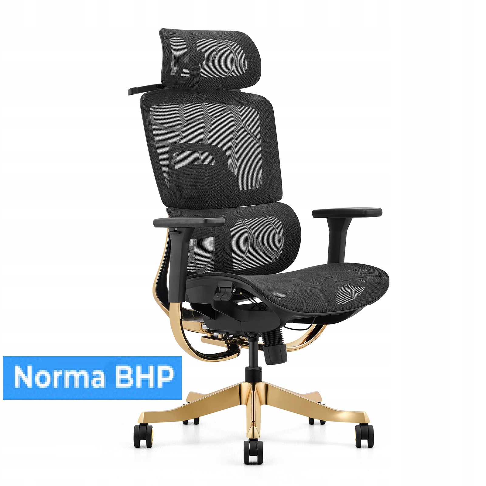 Fotel Ergonomiczny Angel Biurowy Obrotowy Glamour Gold I Stylowy