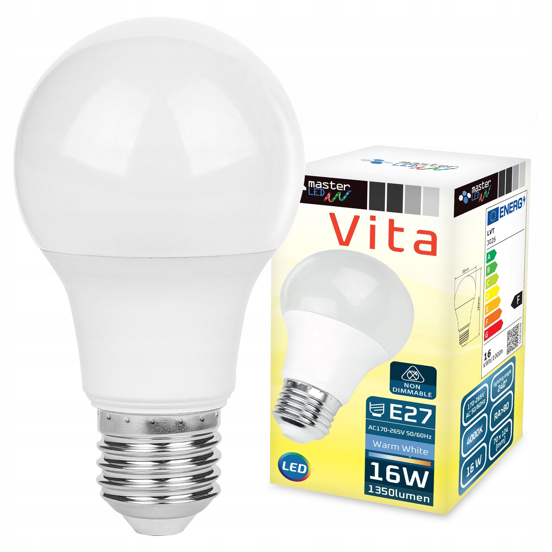 Żarówka Led E27 16W biały neutralny 4000K 230V