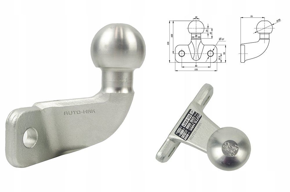 Uniwersalna Końcówka Haka Holowniczego Kula Kuta