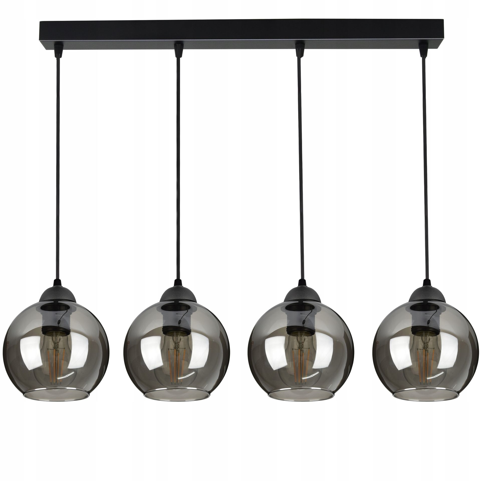 Szklana Lampa Wisząca Sufitowa Żyrandol Kule Led