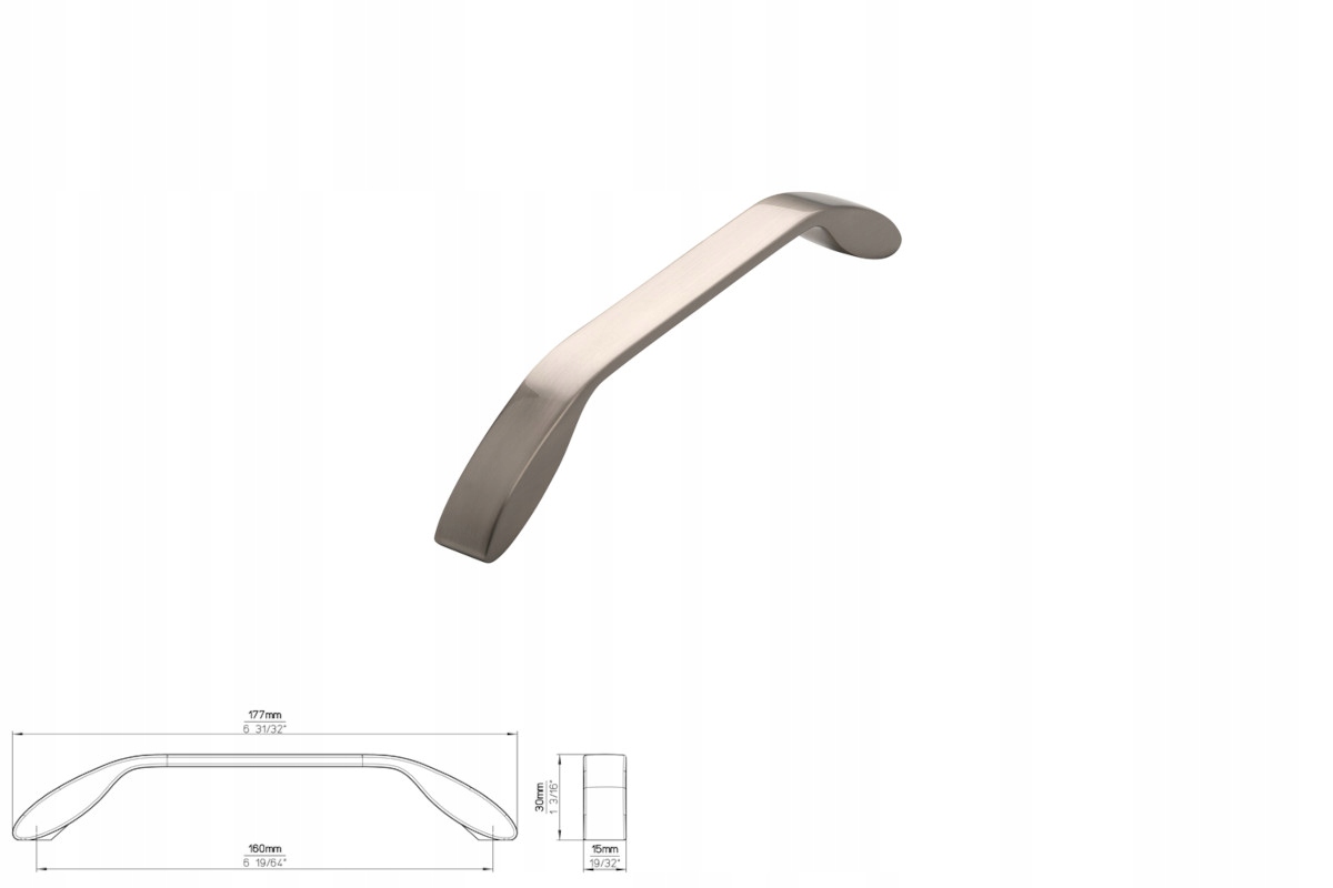 Uchwyt meblowy Siro 2266-177ZN21 efekt stali nierdzewnej