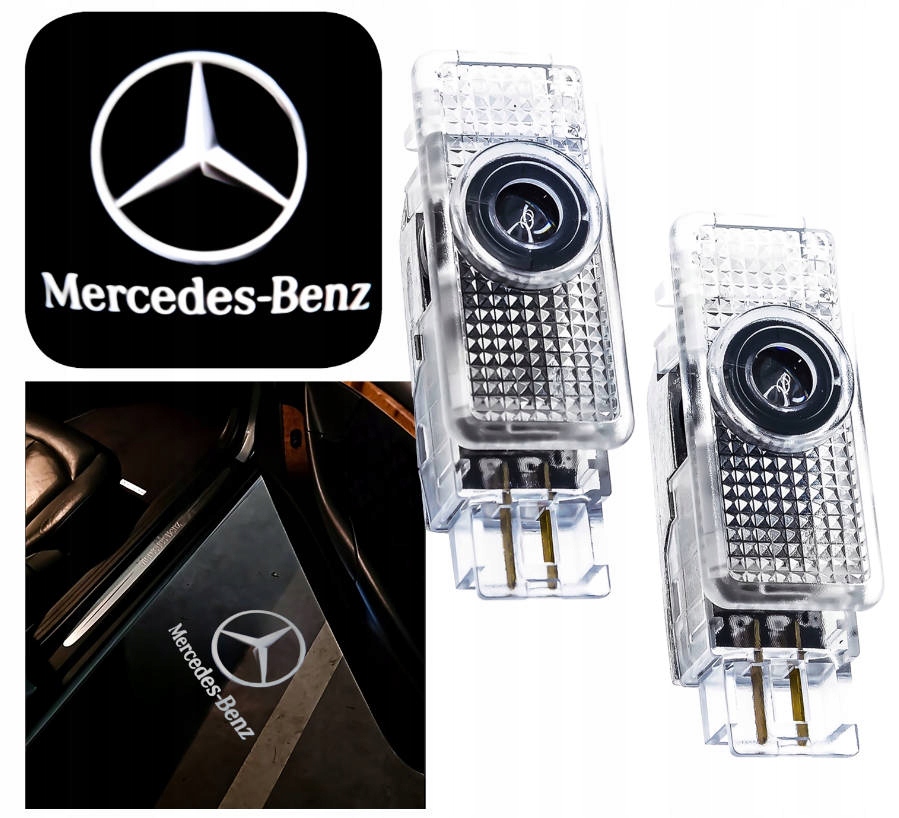 Zestaw 2x Projektor Led Logo Lampa Do Drzwi Mercedes C W203 Clk W209 Slk