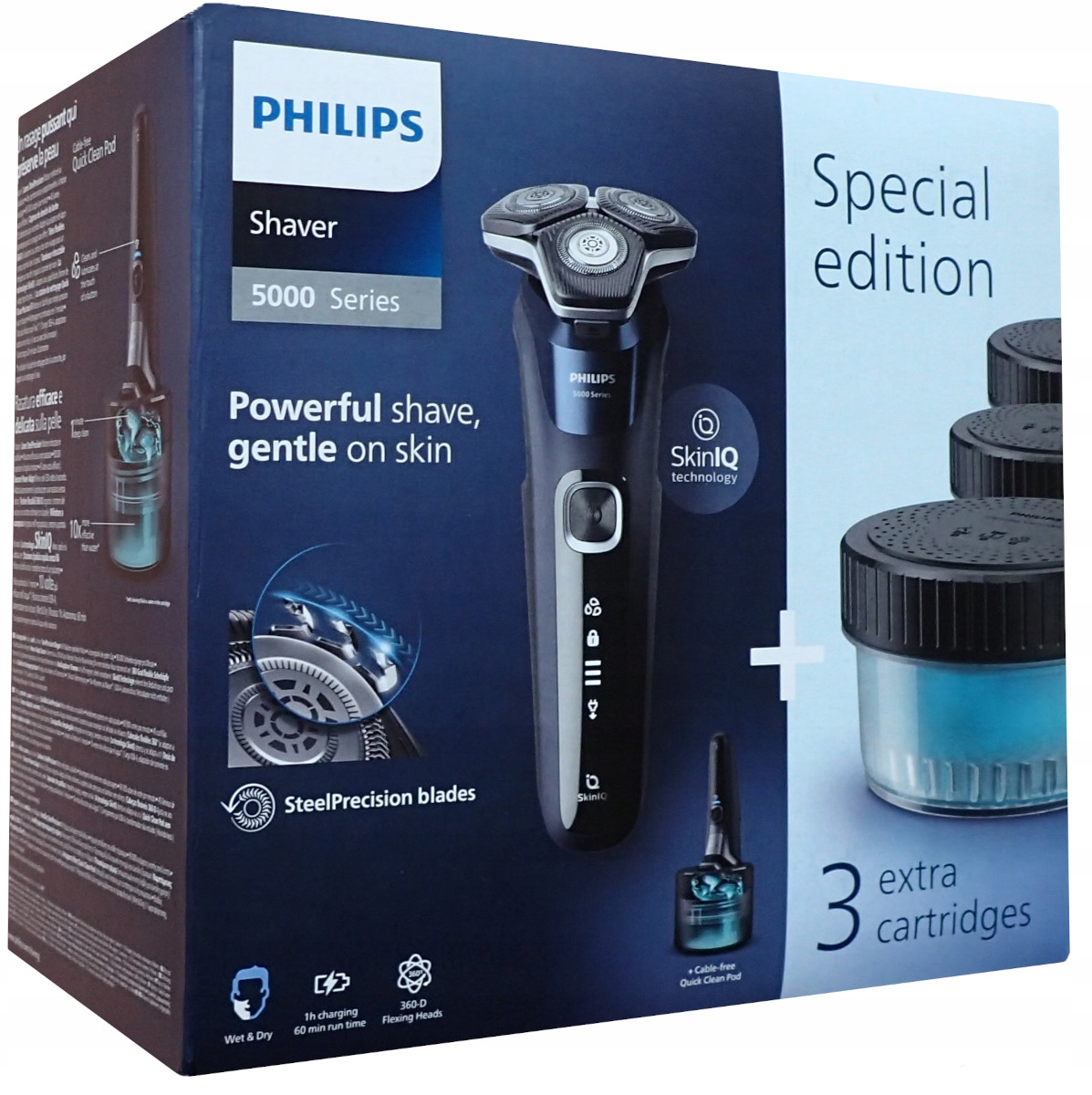 Golarka Męska Maszynka Philips Shaver S5885/69 Baza 4x Wkład Etui