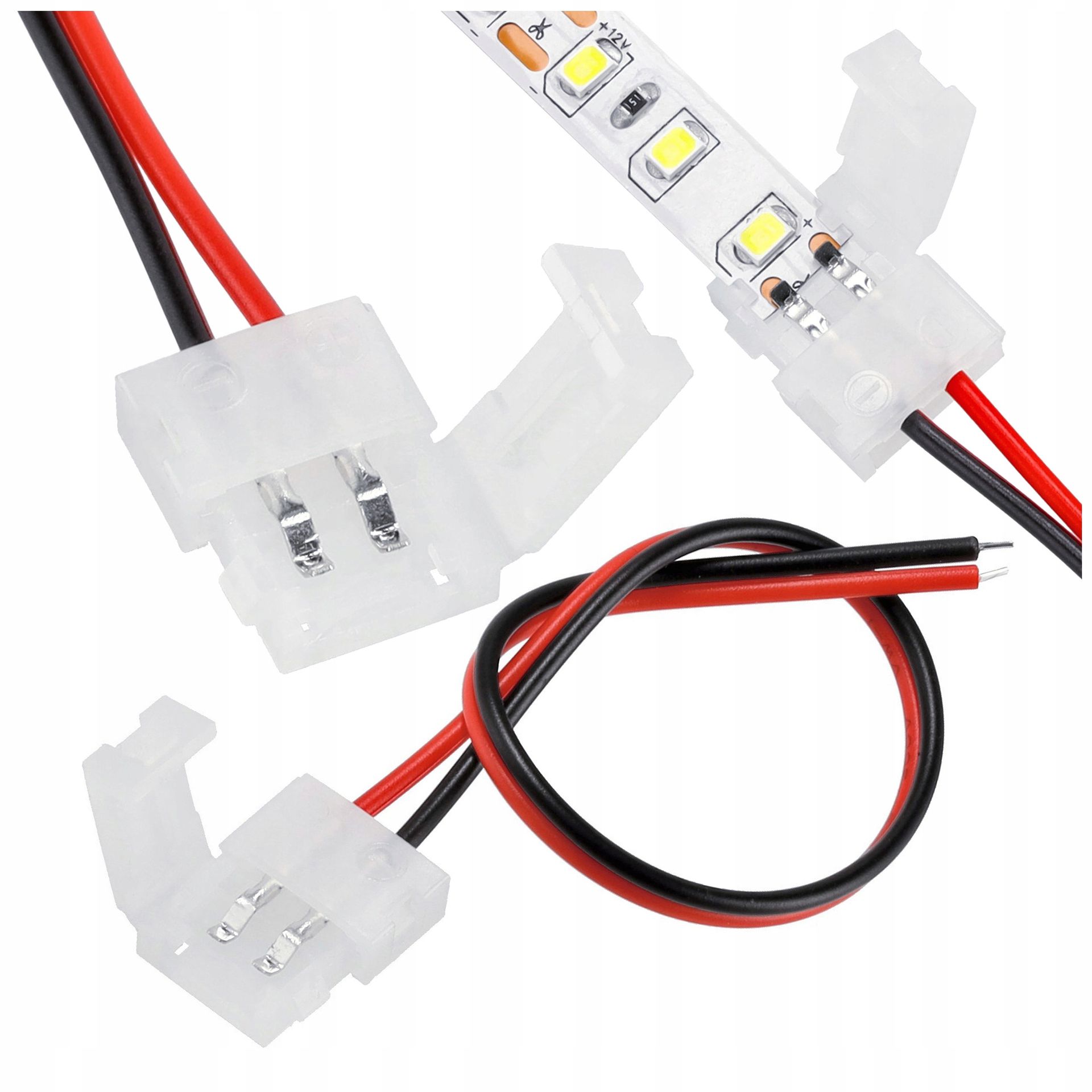 Złączka Do Taśma Taśmy Led Spinka-Kabel 8mm 2pin Do Jednokolorowej Mono Cob