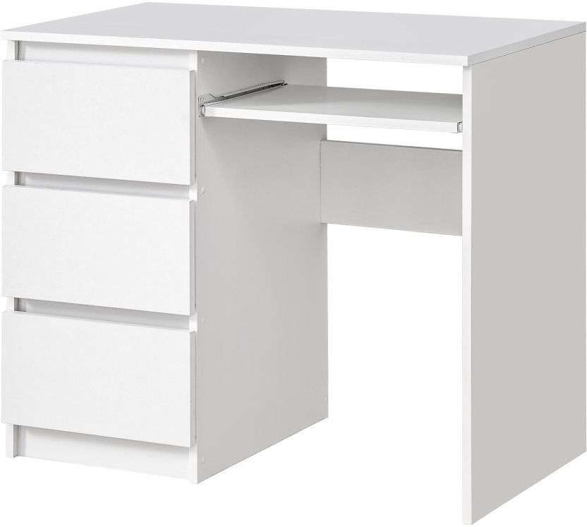Biurko 3 szuflady lewe Biały