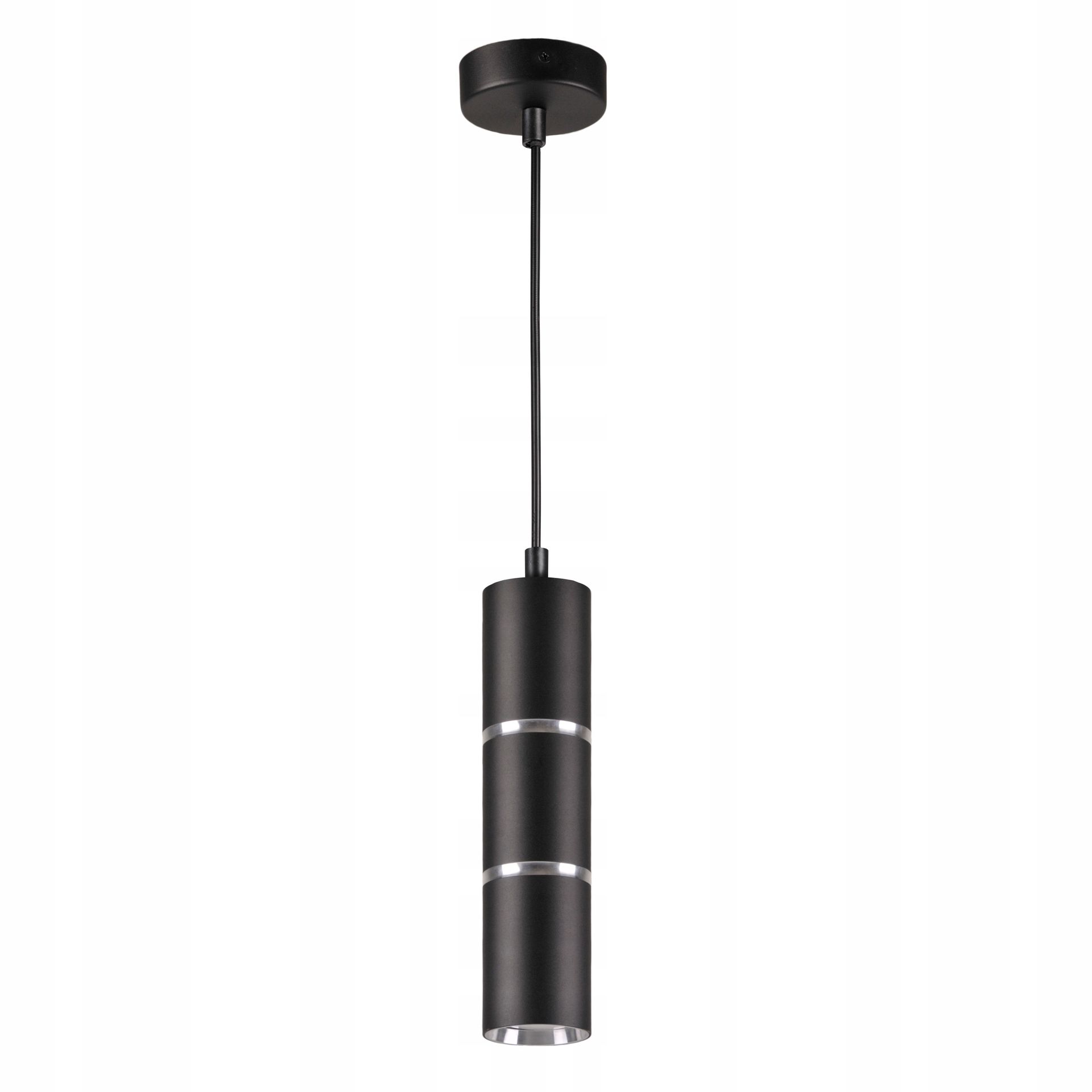 Lampa wisząca punktowa czarna srebrna tuba nad stół wyspę nowoczesna Polux