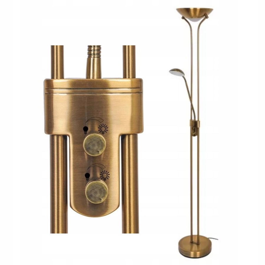 Lampa podłogowa Led z ściemniaczem mosiądz 15 wat 4,2 wat