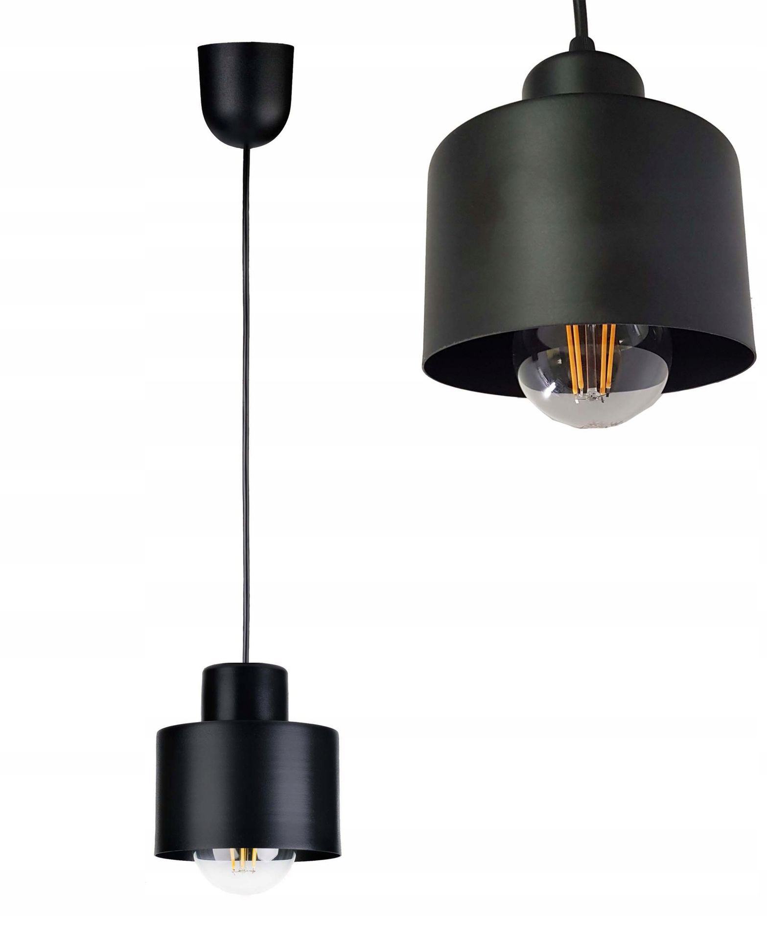 Lampa wisząca sufitowa Żyrandol zwis Kubek Czarny