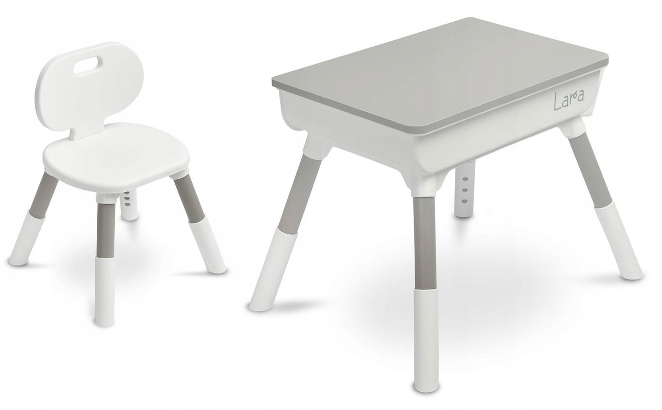 Zestaw stolik krzesełko organizer Lara grey Toyz