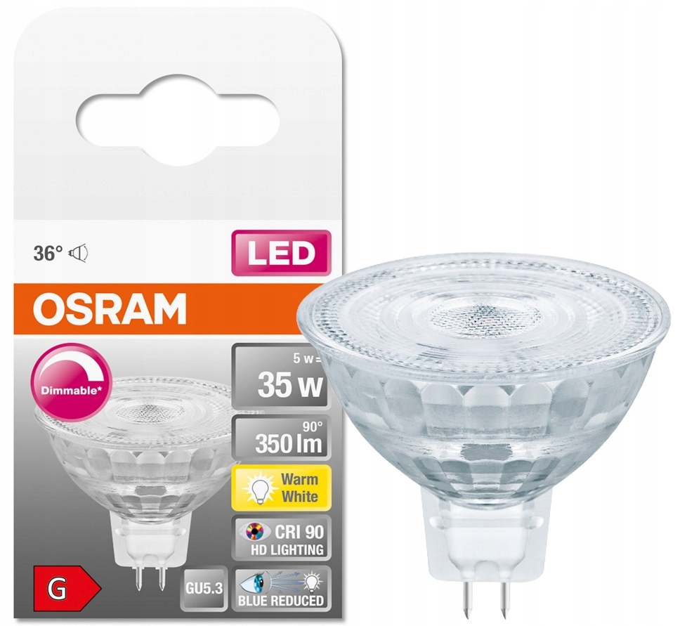 Osram Led reflektor 5W 35W 2700K 12V GU5.3 DIM