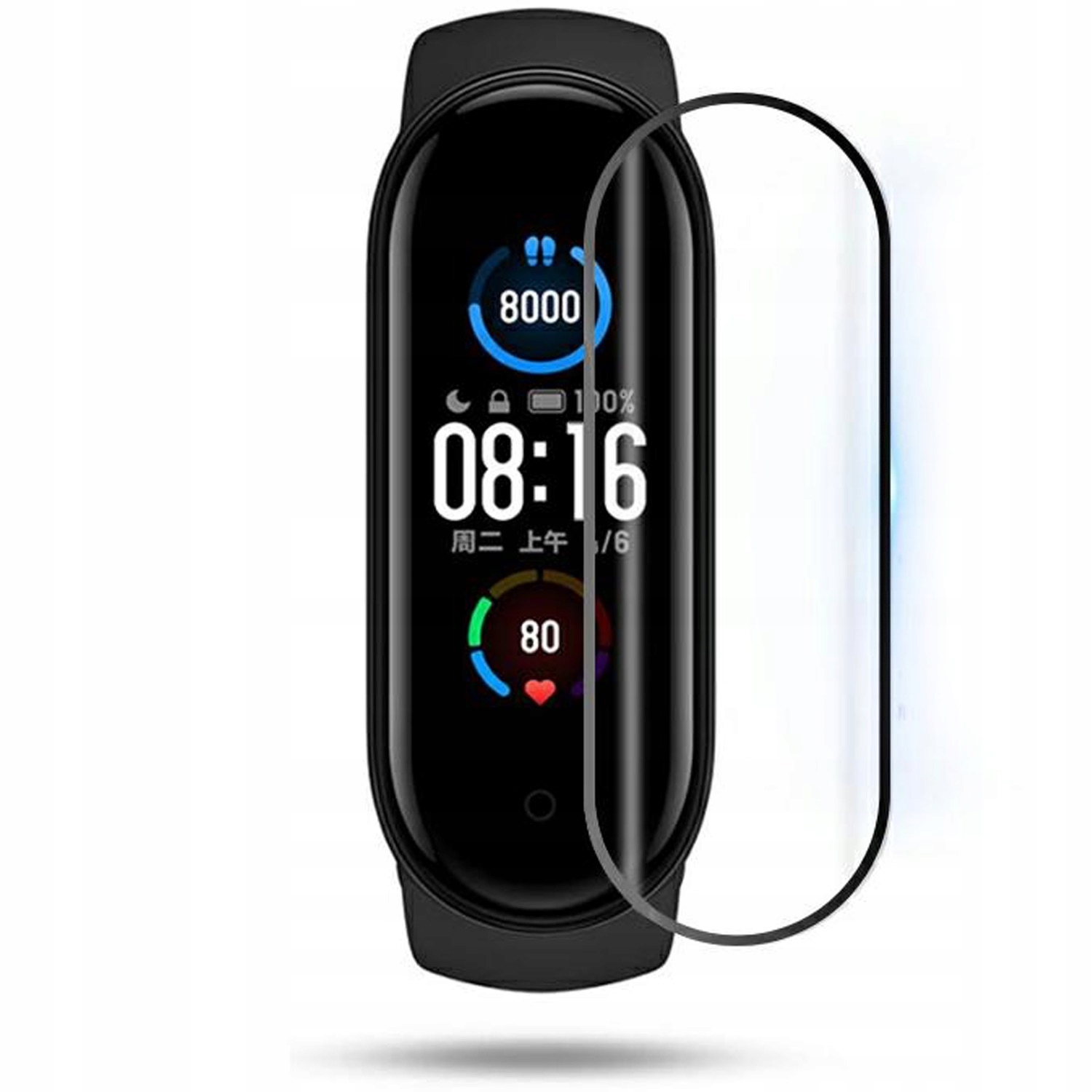 Szkło Hartowane Do Xiaomi MI Band 8 Szkiełko Ochronne Ppma Full