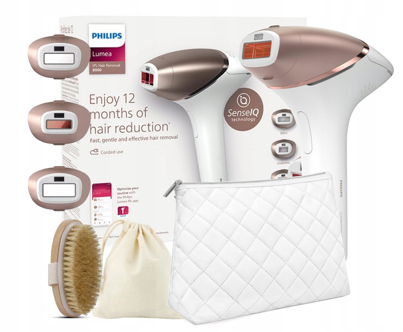 Zestaw Bezprzewodowy Depilator Philips Lumea BRI955 3 Nasadki Szczotka