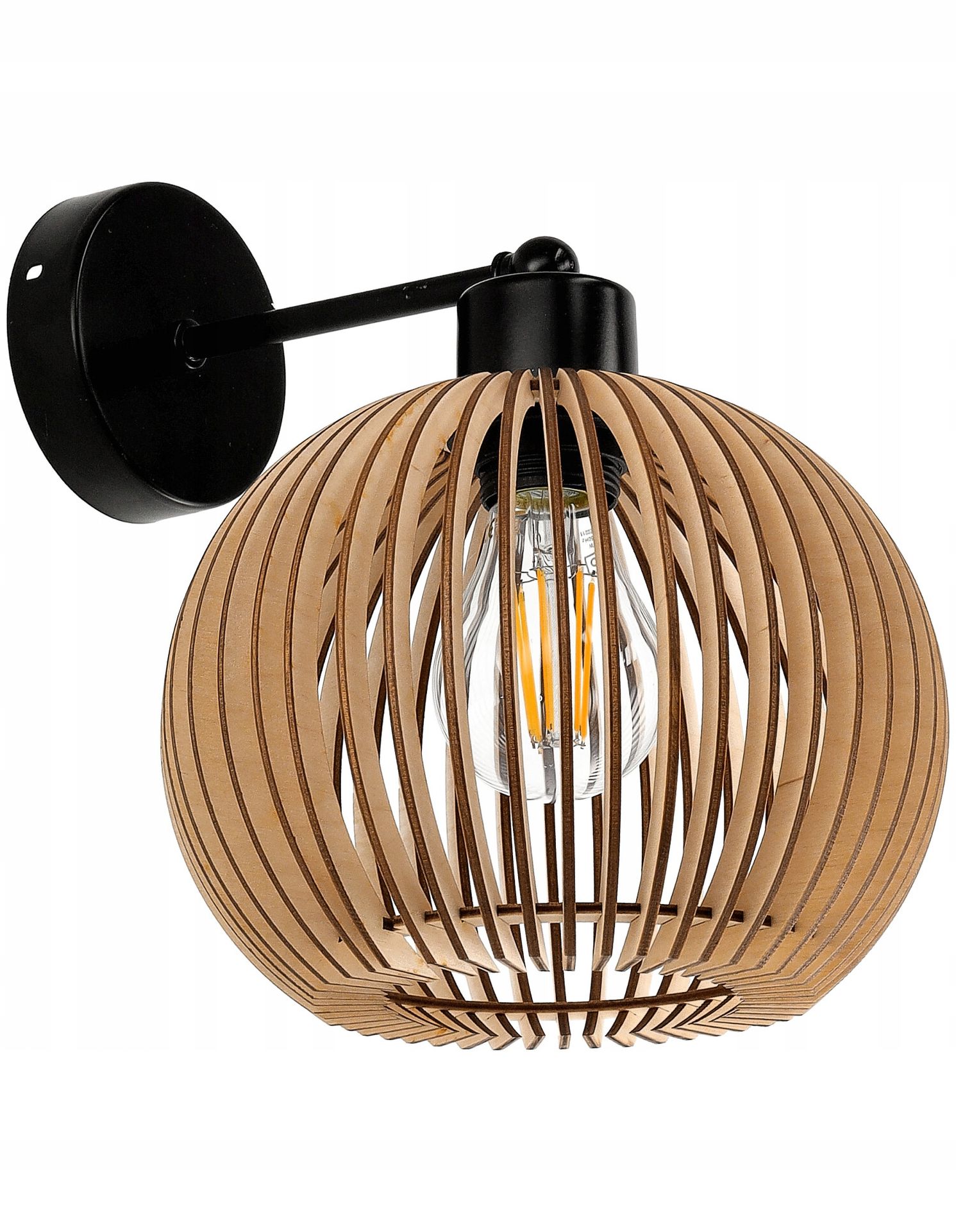 Lampa Sufitowa Kinkiet Led Do Salonu 1xE27 Regulowana Drewniana Luca05
