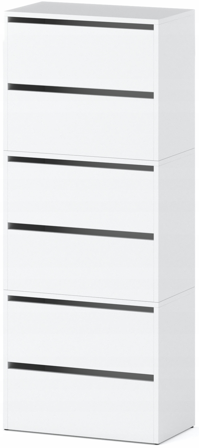 Szafka Na Buty Biała 150 CM Wysoka Modułowa Bez Siedziska Loft Regał Stojak