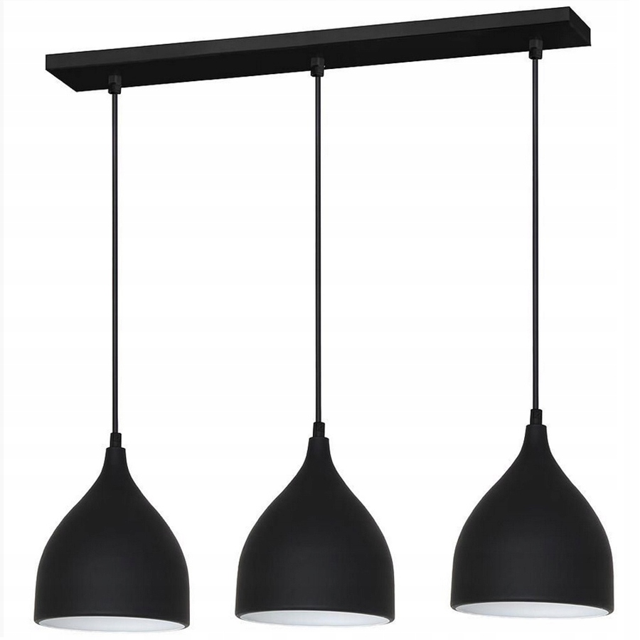 Lampa wisząca sufitowa loft żyrandol 3x E27 czarna