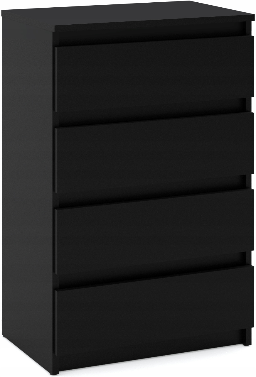 Komoda Z Szufladami Czarna 60CM 4S Szafka Rtv Meble Do Salonu Sypialni Loft