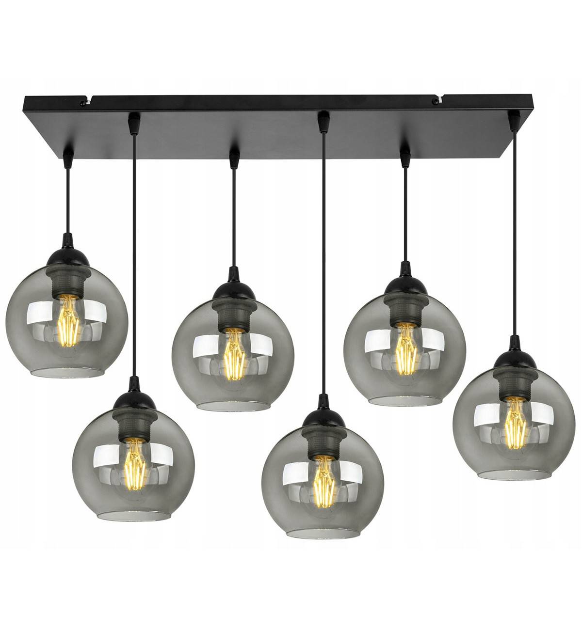 Lampa sufitowa Led 6xE27 Loft Kula Szkło