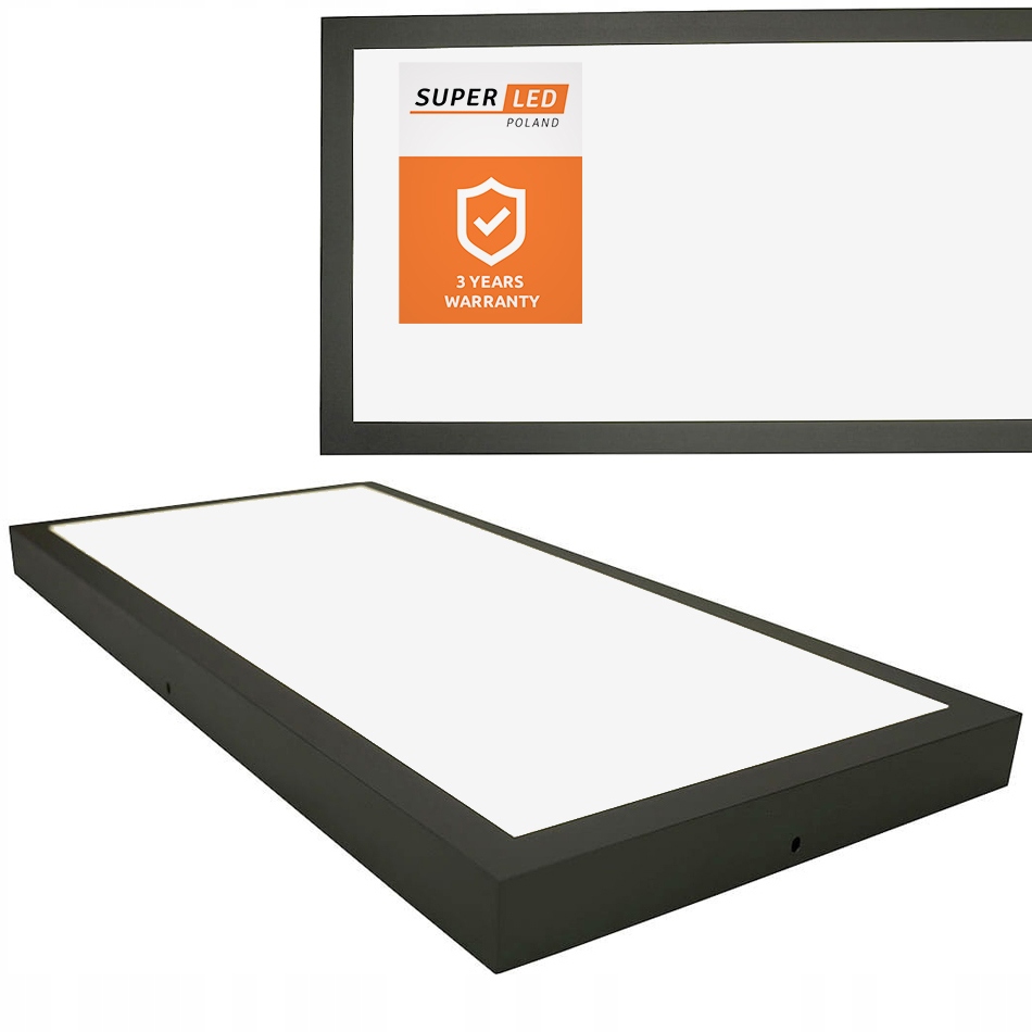 Panel Led Sufitowy 36W Plafon Natynkowy 60 x 30cm CCD Premium Czarny