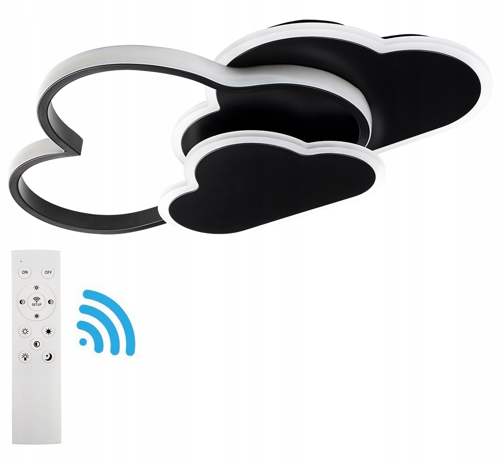 Lampa sufitowa Led Plafon Żyrandol ring Chmurki dla dzieci 20W Pilot