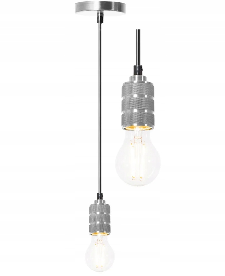 Lampa Sufitowa Wisząca Oprawka Srebrna Chrom Minimalistyczna APP346