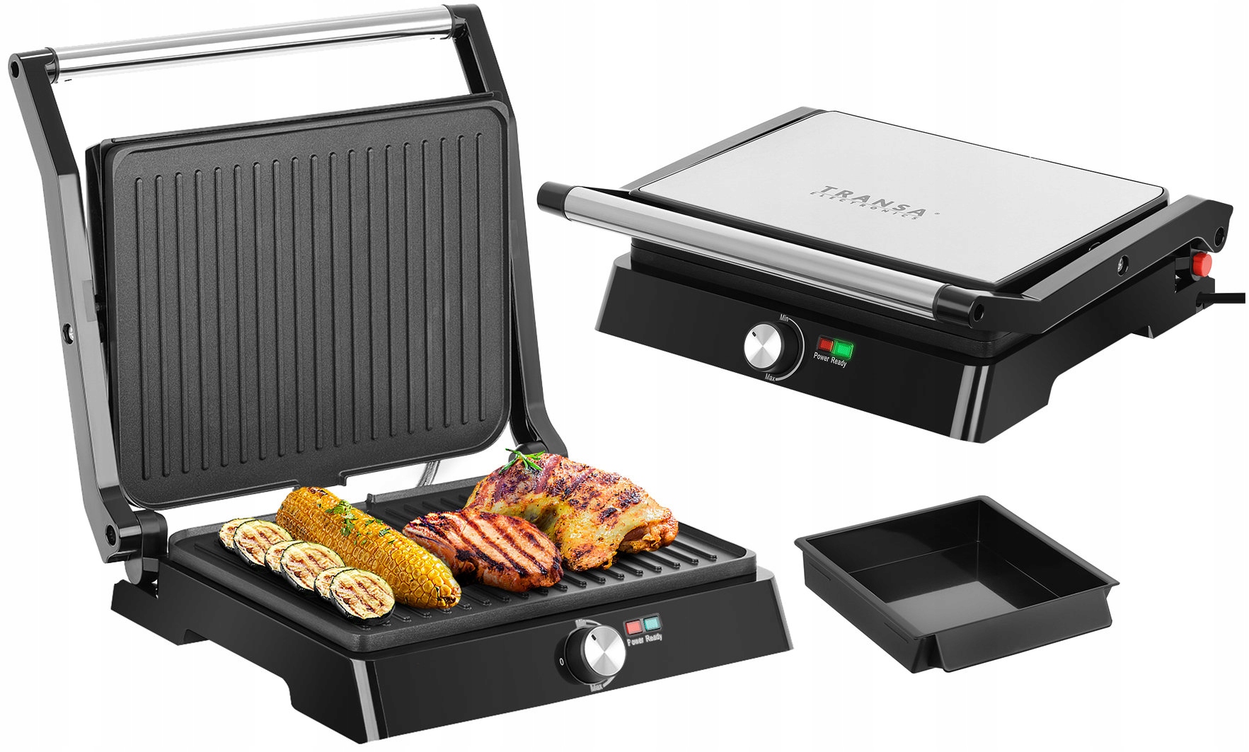 Grill elektryczny opiekacz rozkładany Regulacja Temperatury Duża Moc 2200W