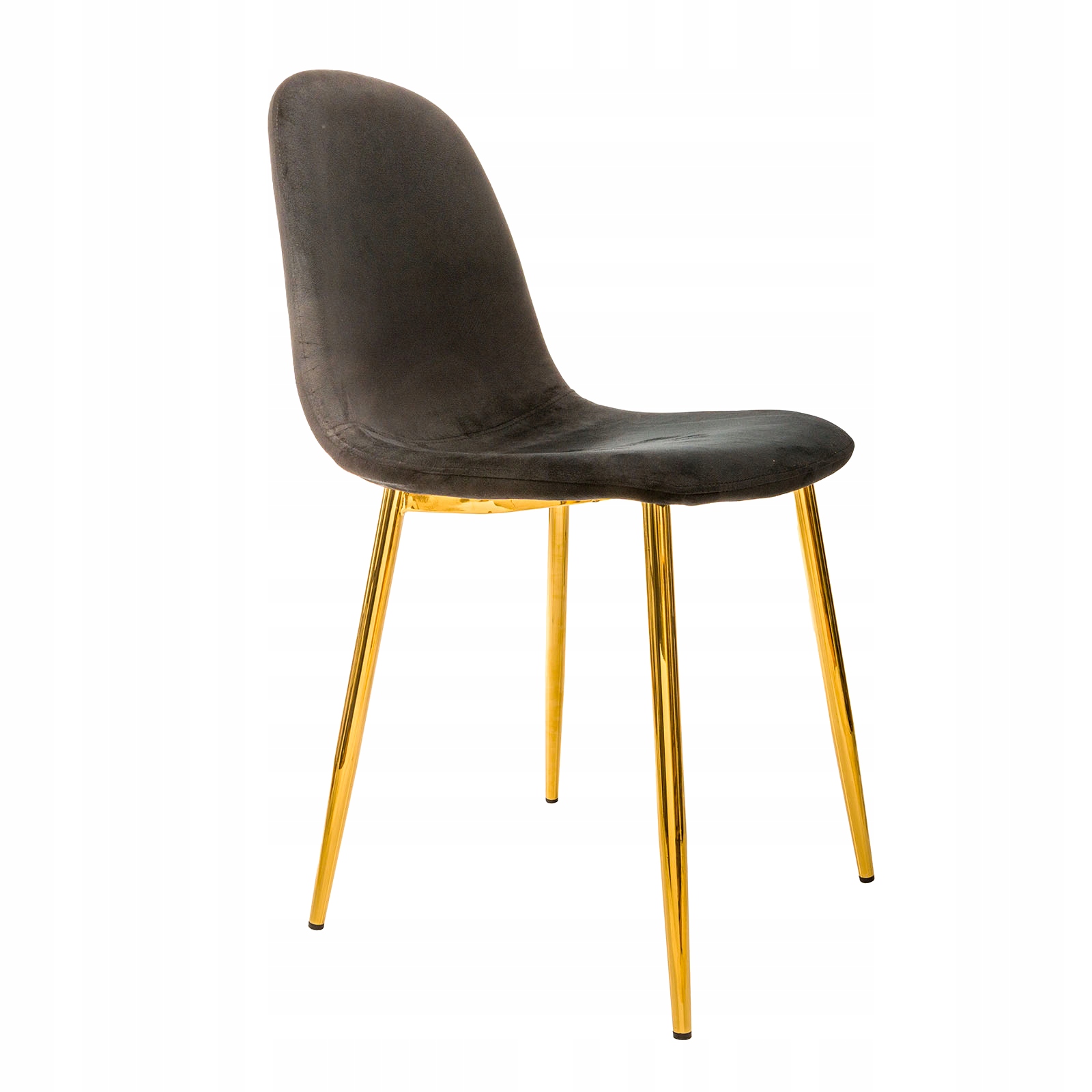 Krzesło welurowe Czarne tapicerowane aksamitne Salon kuchnia jadalnia